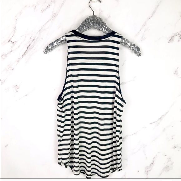 Splendid Black and White Striped Tank - Picture 5 of 7